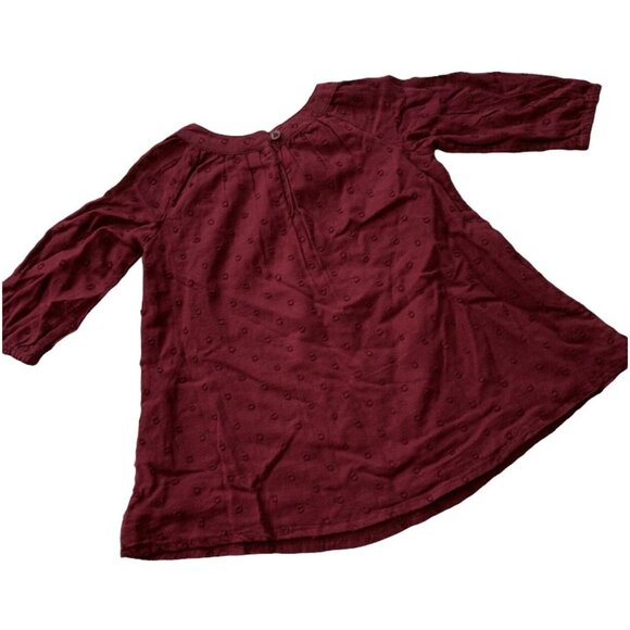 NWT Old Navy Burgundy Textured Dress 6-12 Months - Picture 3 of 4